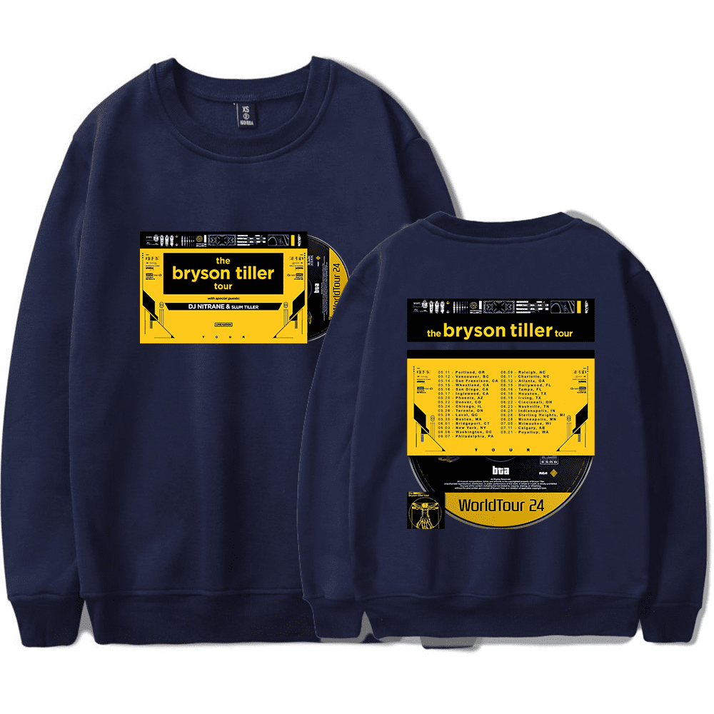 The Bryson Tiller Tour Sweatshirt 2024 World Tour Merch Long Sleeve