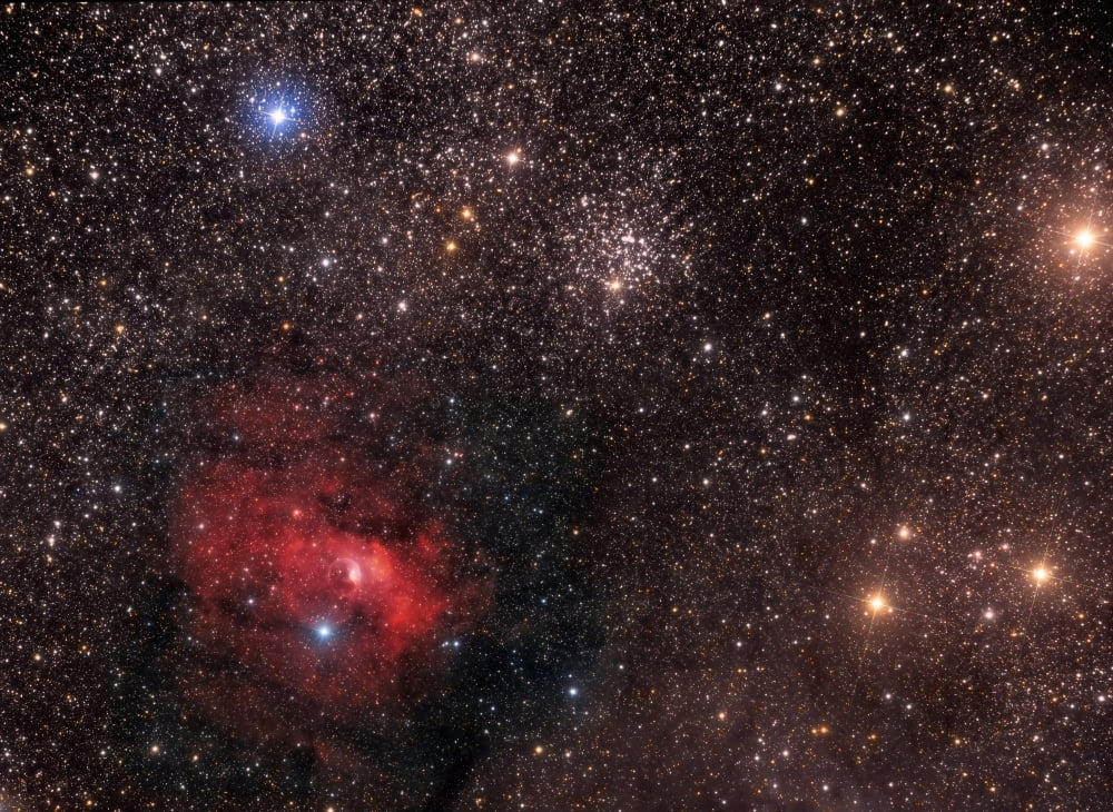 The Bubble Nebula an emission nebula in Cassiopeia Canvas Art - Roberto ColombariStocktrek Images (33 x 24)