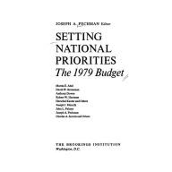 Pre-Owned Setting National Priorities : The 1979 Budget, 9780815769842, 0815769849, Hardcover,