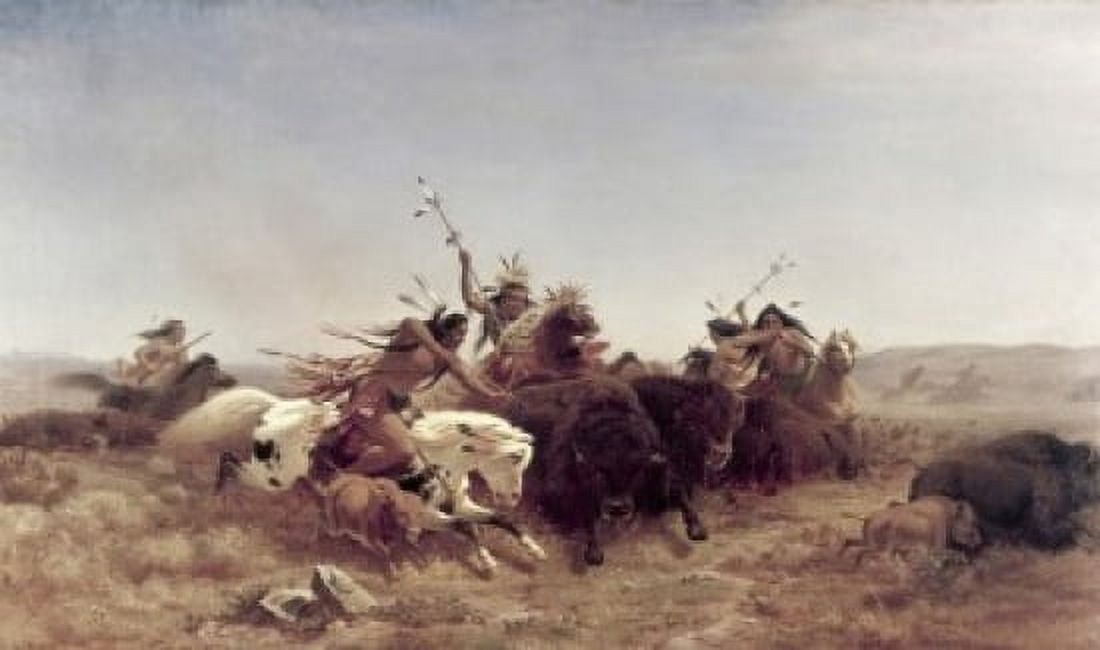 The Buffalo Hunt Charles Ferdinand Wimar (1828-1862American) Canvas Art - Charles Ferdinand Wimar (18 x 24)
