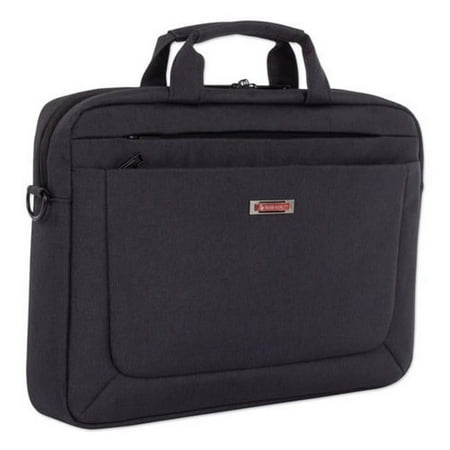 The Bugatti Group® Cadence Slim Briefcase, Holds Lptops 15.6", 3.5" X 3.5" X 16", Charcoal