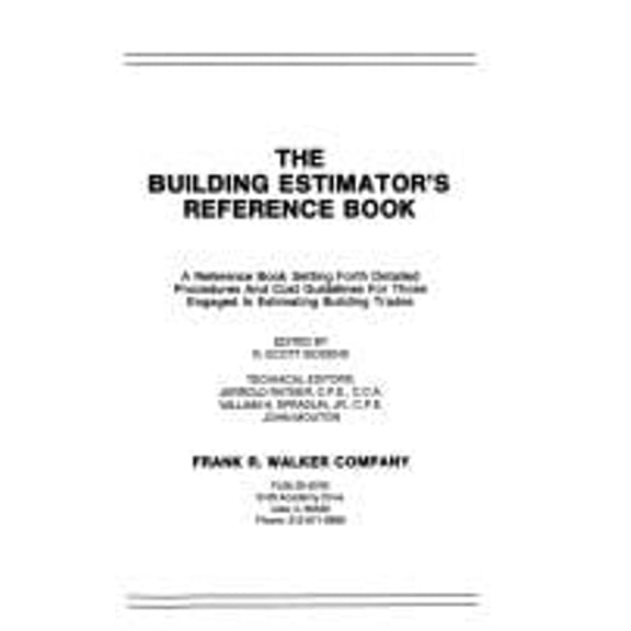 Pre-Owned Walker's Building Estimator's Reference Book (Hardcover) 0911592237 9780911592238