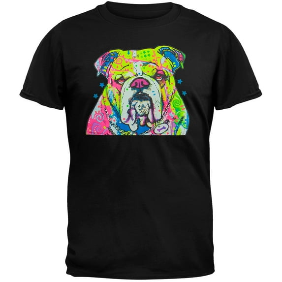 The Bulldog Neon Black Light Adult T-Shirt - Large