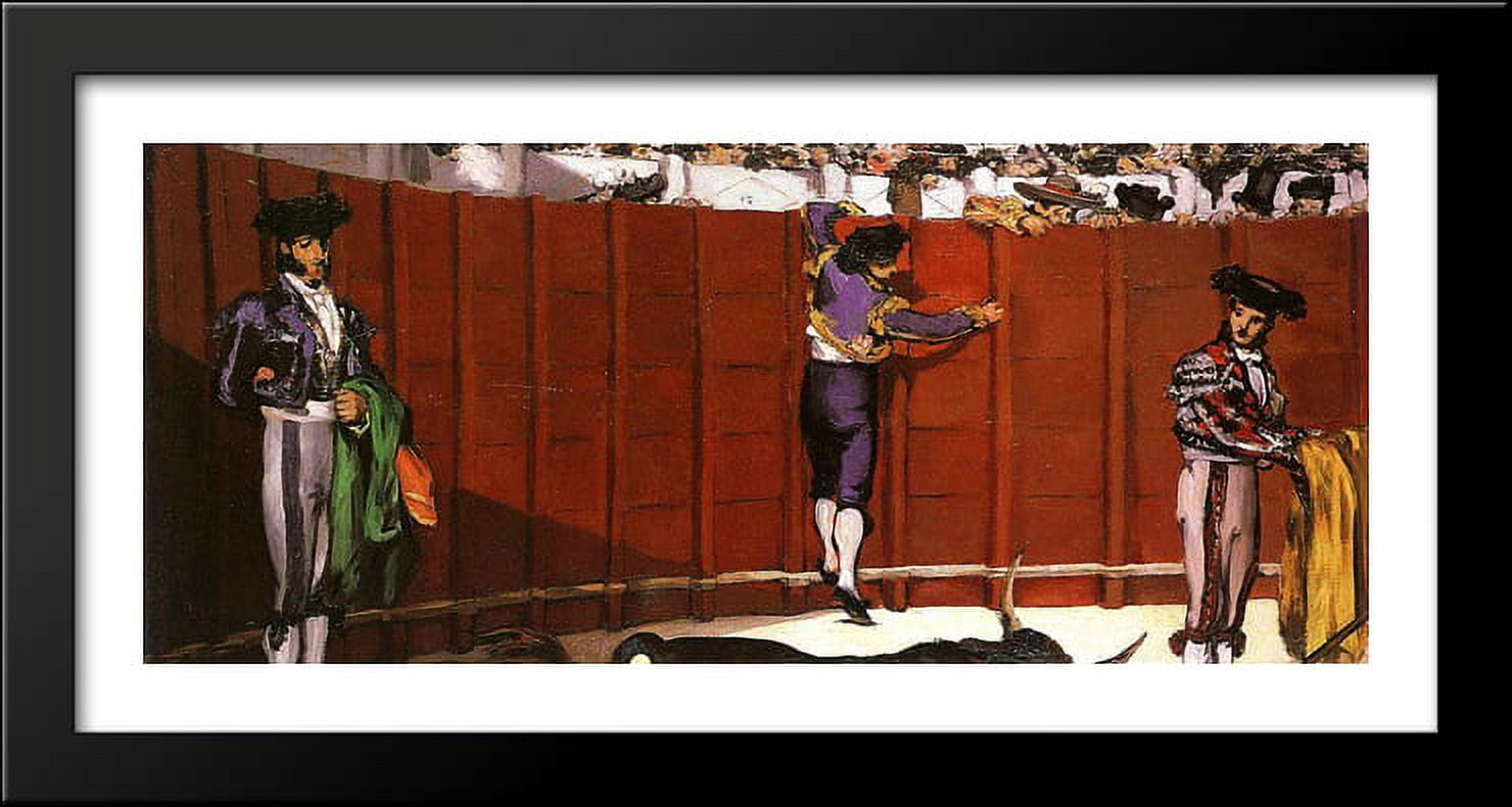 The Bullfight 40x20 Large Black Wood Framed Print Art by Edouard