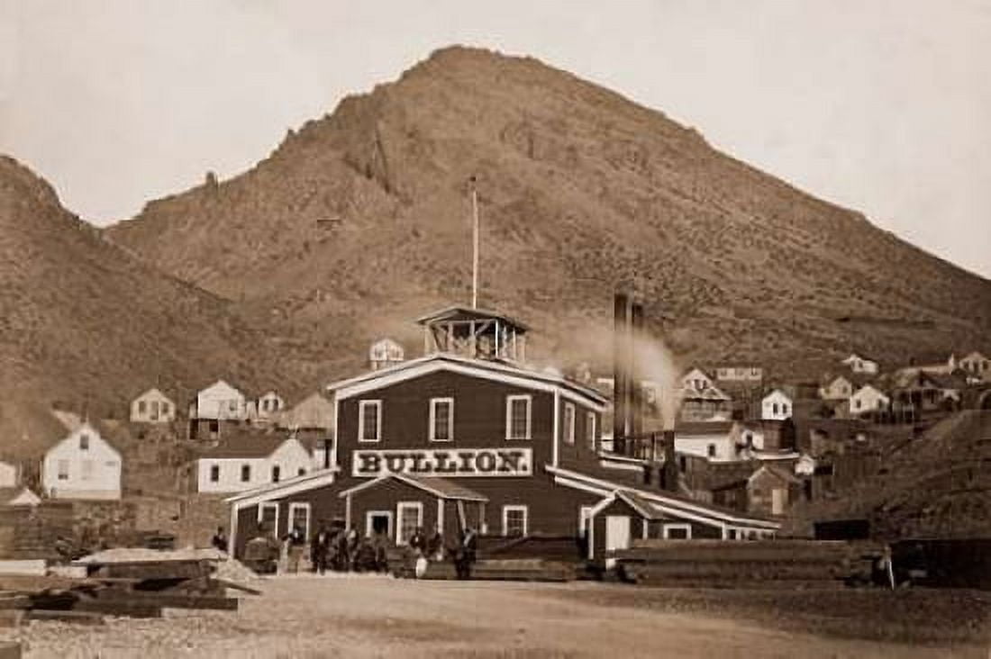 The Bullion Mine Virginia City Nevada 1880 Canvas Art - Carleton Watkins (24 x 36)