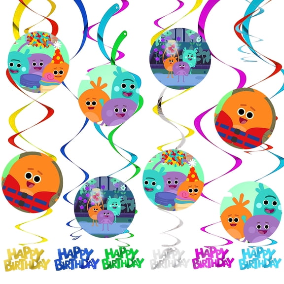 The Bumble Nums Party Decorations Hanging Swirl Sign Whirls Birthday Streamer Ceiling Decor Supplies 14 pcs