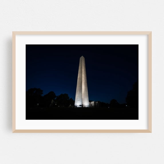 The Bunker Hill Monument - Boston Massachusetts Photography Oak Framed Wall Art Print 16 x 24 inches