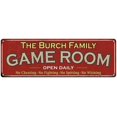 thumbnail image 1 of The Burch Family Gift Red Game Room Metal 6x18 Sign 206180038346, 1 of 1