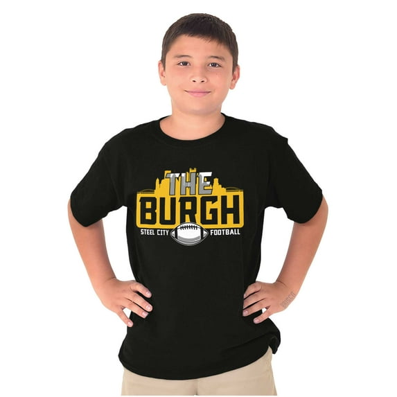 The Burgh PA Steel City Football Crewneck T Shirts Boy Girl Teen Brisco Brands S