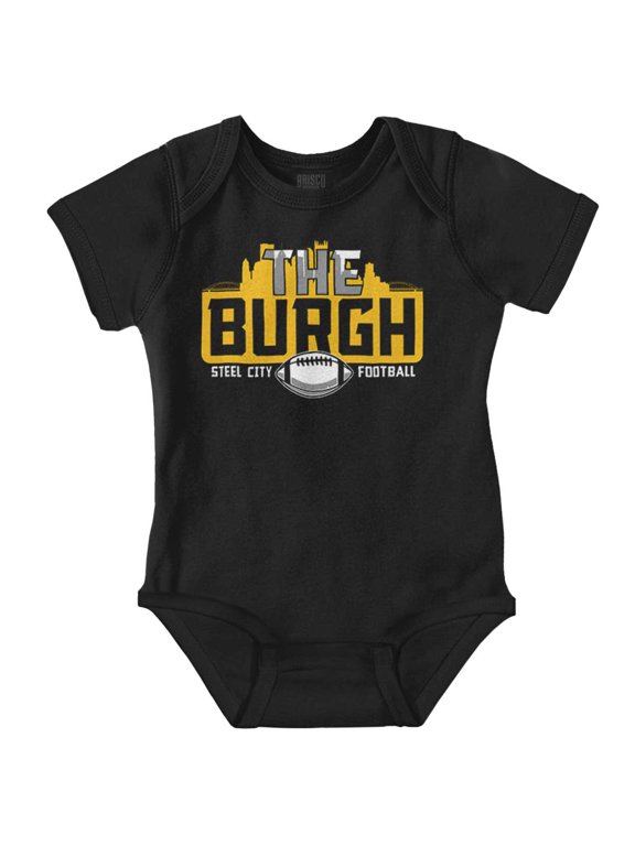 The Burgh PA Steel City Football Romper Boys or Girls Infant Baby Brisco Brands 6M