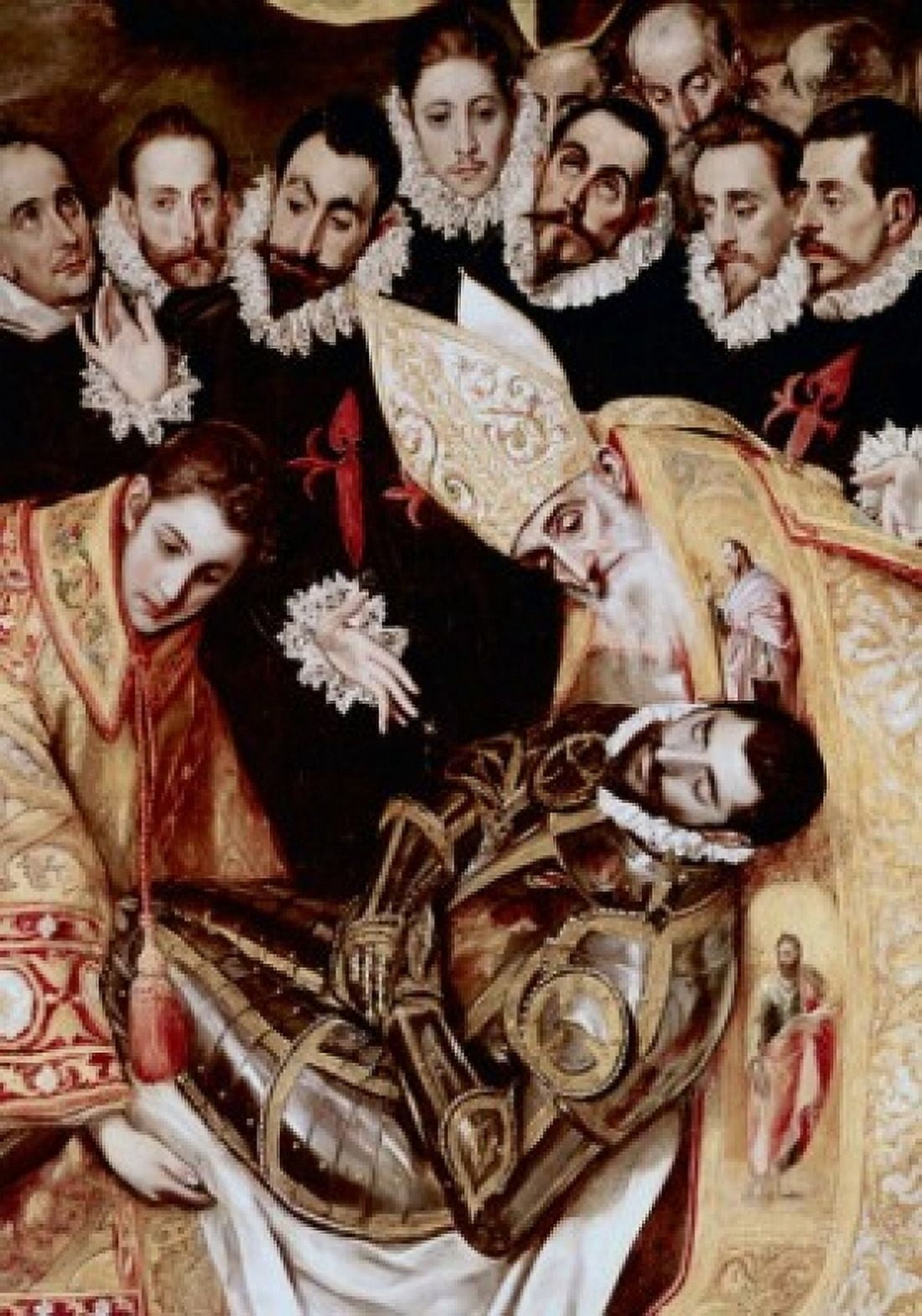 The Burial Of Count Orgaz - Detail El Greco (1541-1614 Greek) Iglesia Santo Tome Toledo Spain Canvas Art - El Greco (24 x 36)