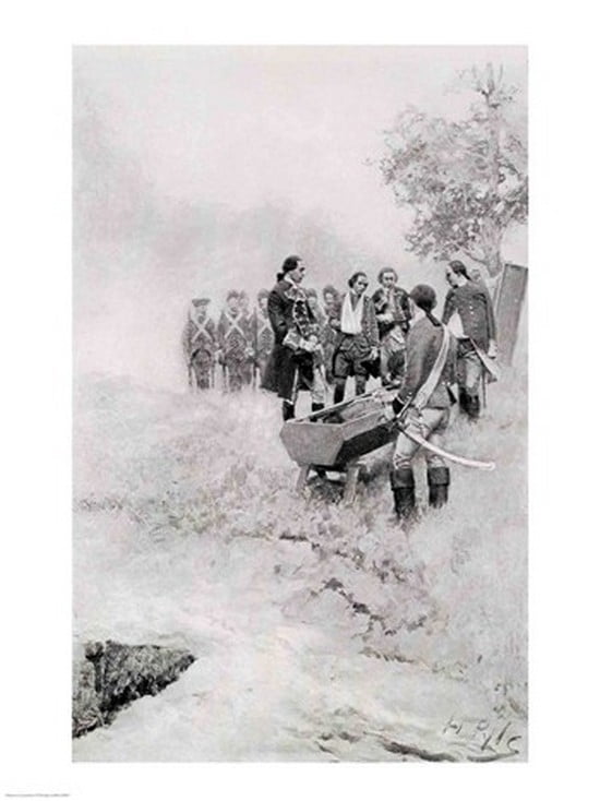The Burial of Braddock illustration from Colonel Washington Canvas Art - Howard Pyle (24 x 36)
