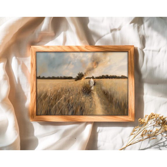 The Burning Bush Christian Wall Art Bible Verse Jesus Faith Religious Decor, Unframed Paper Poster 8x10in