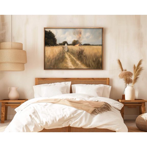 The Burning Bush Wall Art Bible Verse Faith Jesus Home Decor Design 1, Unframed Paper Poster 8x10in