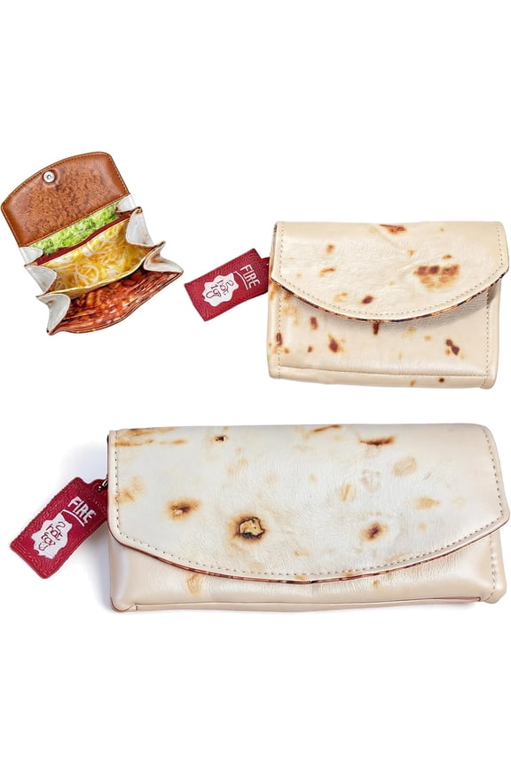 The Burrito Wallet with Foil Bag, Funny Taco Burrito Purse for Women & Men, Zipper Coin Pocket Card Holder Organizer, Novelty Tortilla Wallet Gift