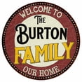 thumbnail image 1 of The Burton Family 14" Round Metal Sign Kitchen Game Room Decor 100140038256, 1 of 1