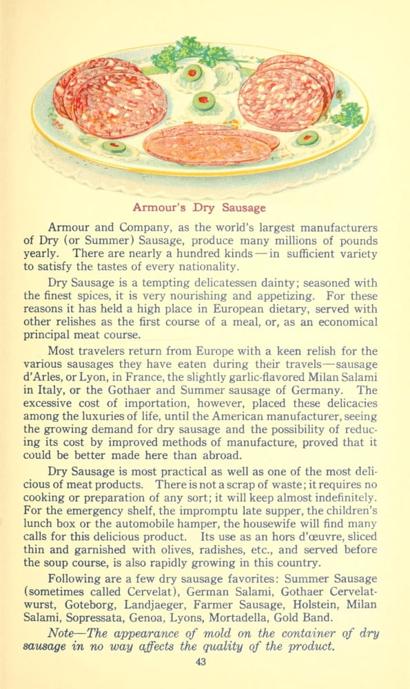 The Business of being a Housewife 1917 Armours Dry Sausage Canvas Art - (18 x 24)