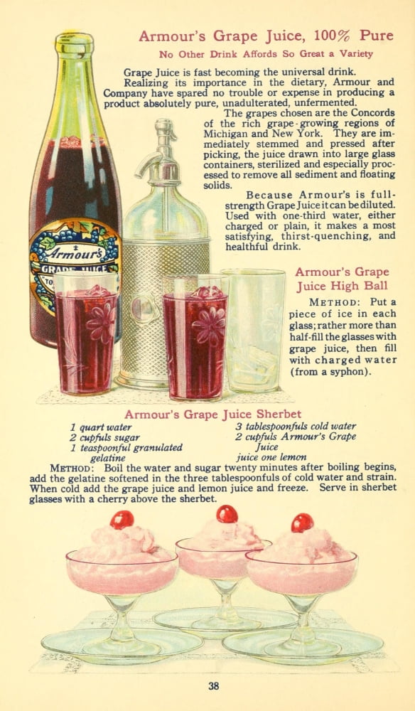 The Business of being a Housewife 1917 Armours Grape Juice & Grape Juice Sherbert Canvas Art - (24 x 36)