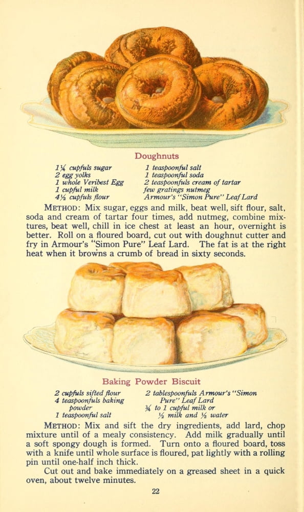 The Business of being a Housewife 1917 Doughnuts & Baking Powder Biscuit Canvas Art - (18 x 24)