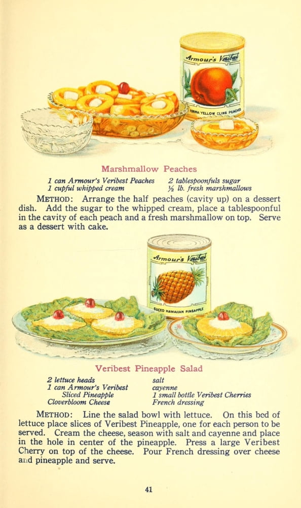 The Business of being a Housewife 1917 Marshmallow Peaches & Pineapple Salad Canvas Art - (24 x 36)