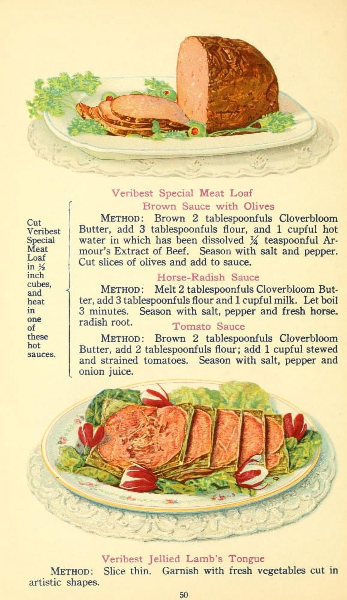The Business of being a Housewife 1917 Meat Loaf & Lambs Tongue Canvas Art - (18 x 24)