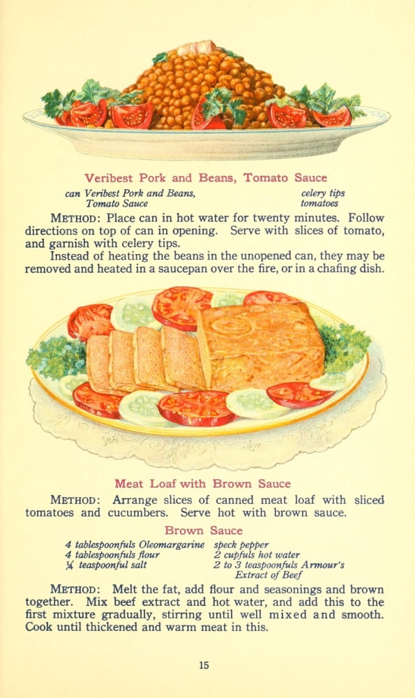 The Business of being a Housewife 1917 Pork Beans & Meatloaf Canvas Art - (18 x 24)