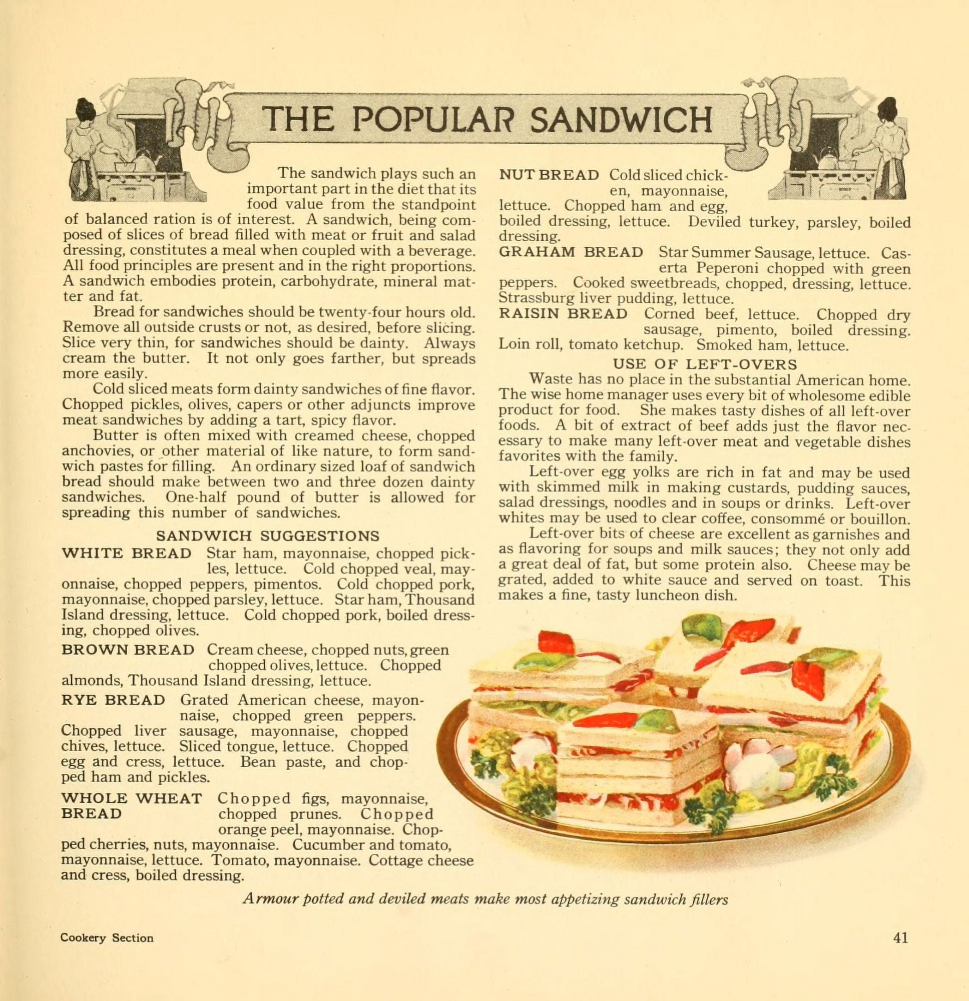 The Business of being a Housewife 1921 Sandwiches Canvas Art - (24 x 36)
