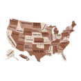 thumbnail image 1 of The Cabin Woodworker - Homestyle 3D USA Map - Small (17.7" x 10.7") - Woodlands - State, Capitals, Roads & Rivers, 1 of 4