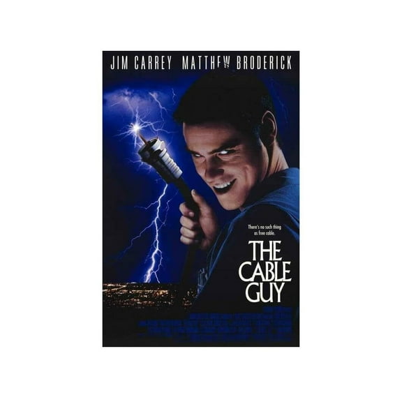 The Cable Guy Movie Jim Carrey Matthew Broderick Film Wall Art Print for Theater Movie Night Room Decor