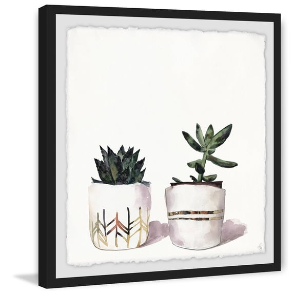 The Cacti Duo Framed Painting Art Print, 24.00" x 1.50"