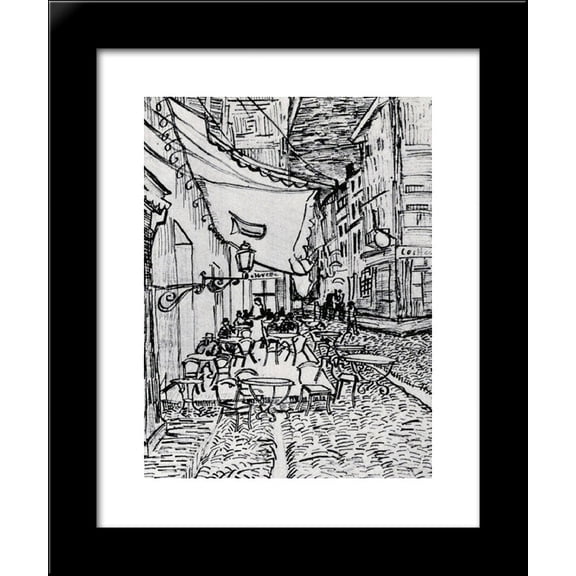 The Cafe Terrace on the Place du Forum, Arles, at Night 20x24 Framed Art Print by Vincent van Gogh