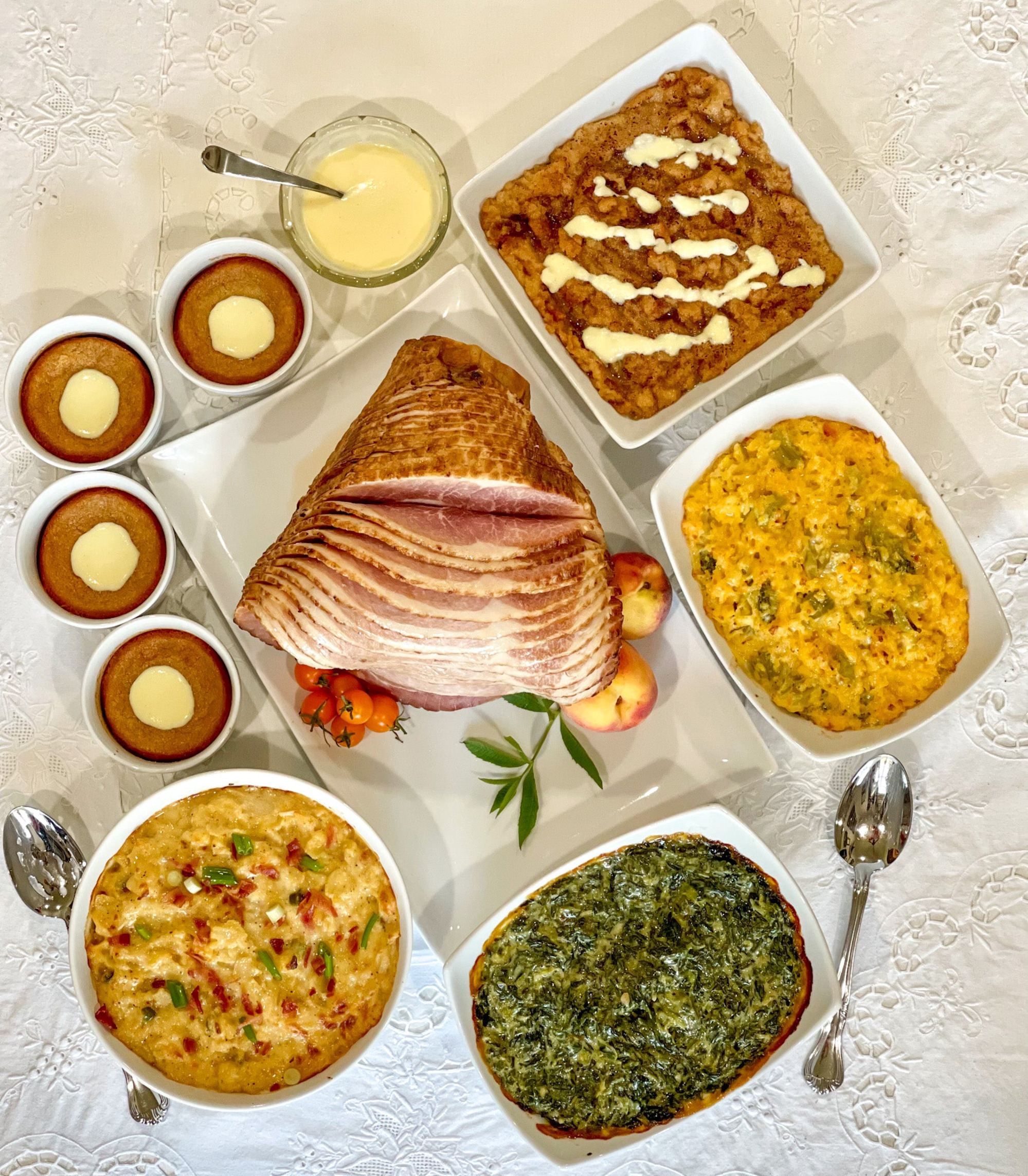 The Cajun Turkey Co. Complete Dinner 1/2 Honey Glazed Spiral Cut Ham