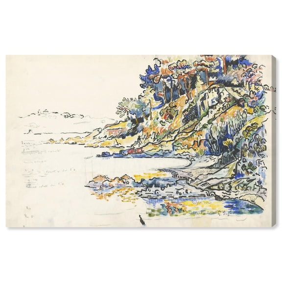 The Calanque at Saint Tropez Canvas Coastal Classic Art by Art Remedy, Gallery Wrapped, 30" x 20"