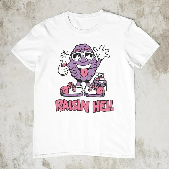 The California Raisins Raisin Hell Men T-shirt White Cotton Tee All Sizes