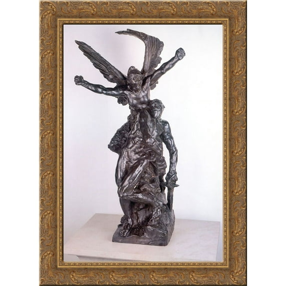 The Call to Arms 24x18 Gold Ornate Wood Framed Canvas Art by Auguste Rodin