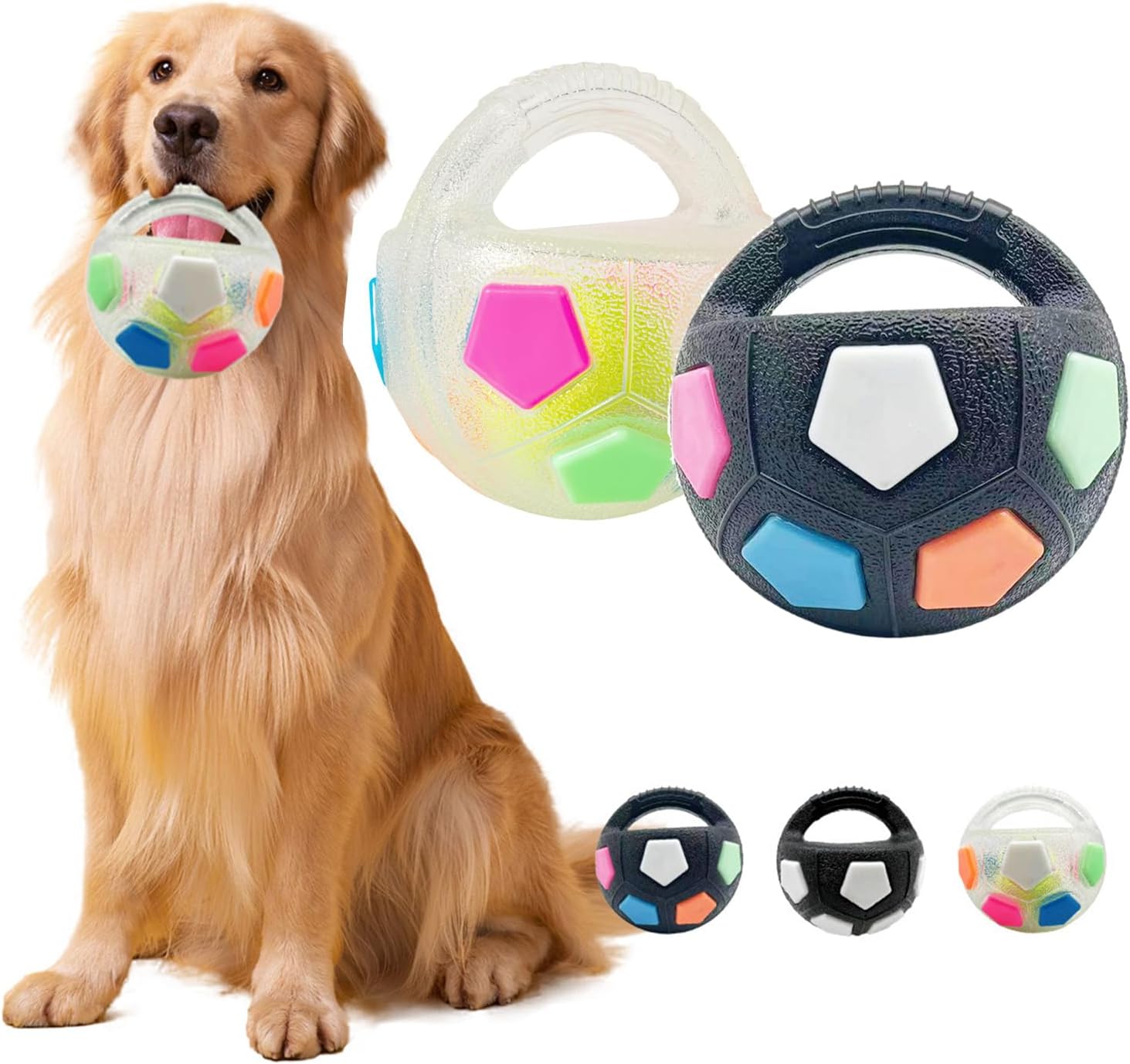 The Calming Ball with Handle, Interactive Toss and Fetch Play, Rubber Material, Squeaky Floating Balls, Chew Toys, Suitable for Dogs