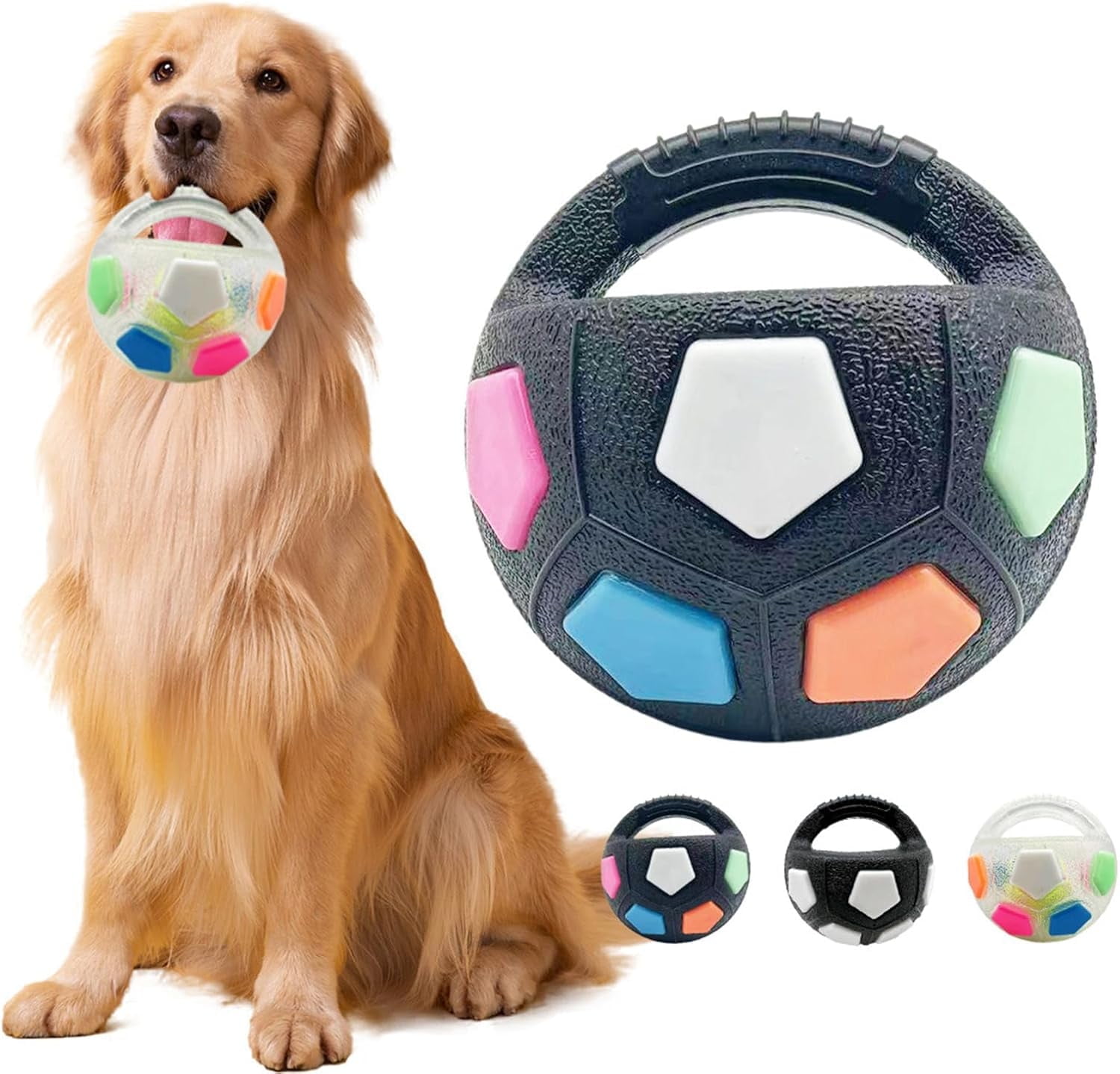 The Calming Ball with Handle, Interactive Toss and Fetch Play, Rubber Material, Squeaky Floating Balls, Chew Toys, Suitable for Dogs