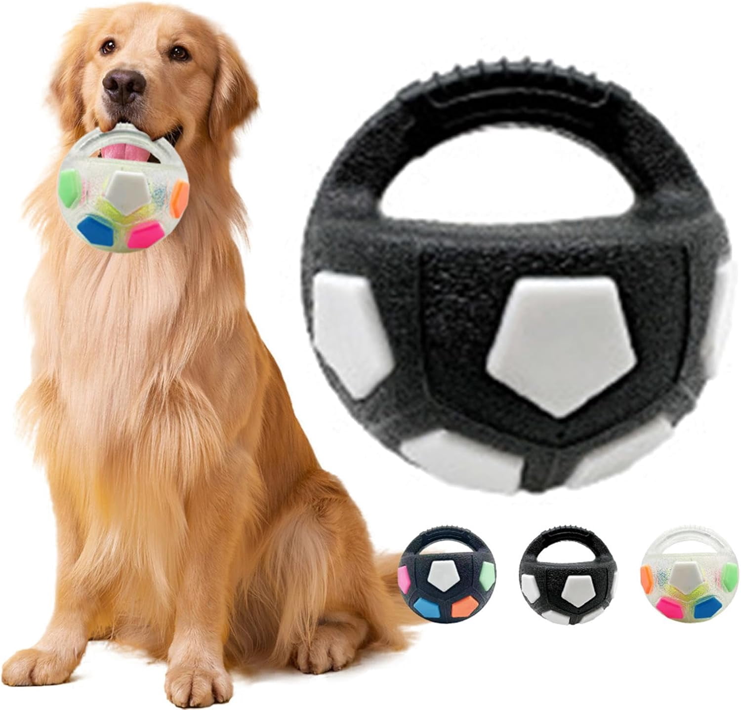 The Calming Ball with Handle, Interactive Toss and Fetch Play, Rubber Material, Squeaky Floating Balls, Chew Toys, Suitable for Dogs