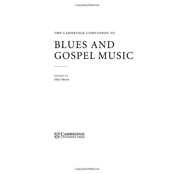 Pre-Owned The Cambridge Companion to Blues and Gospel Music (Hardcover) 9780521806350