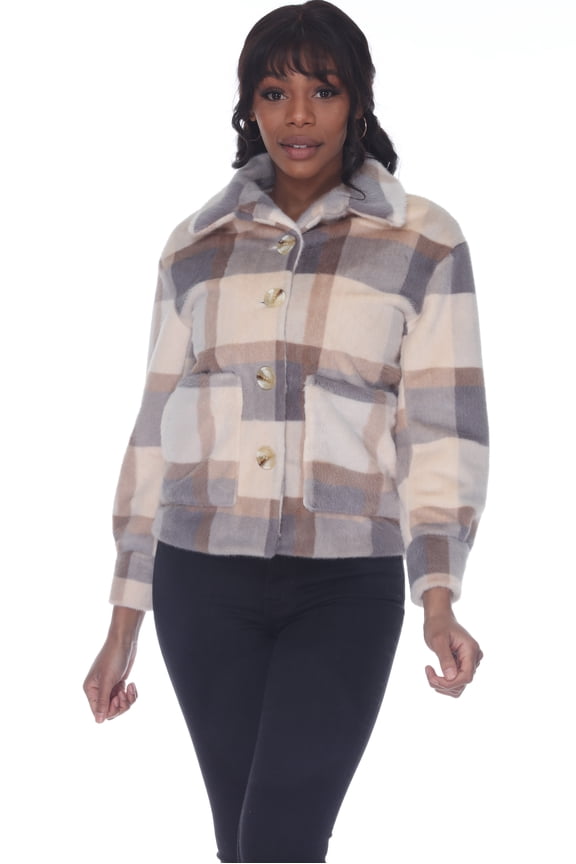 The Camden Plaid Faux Fur Jacket