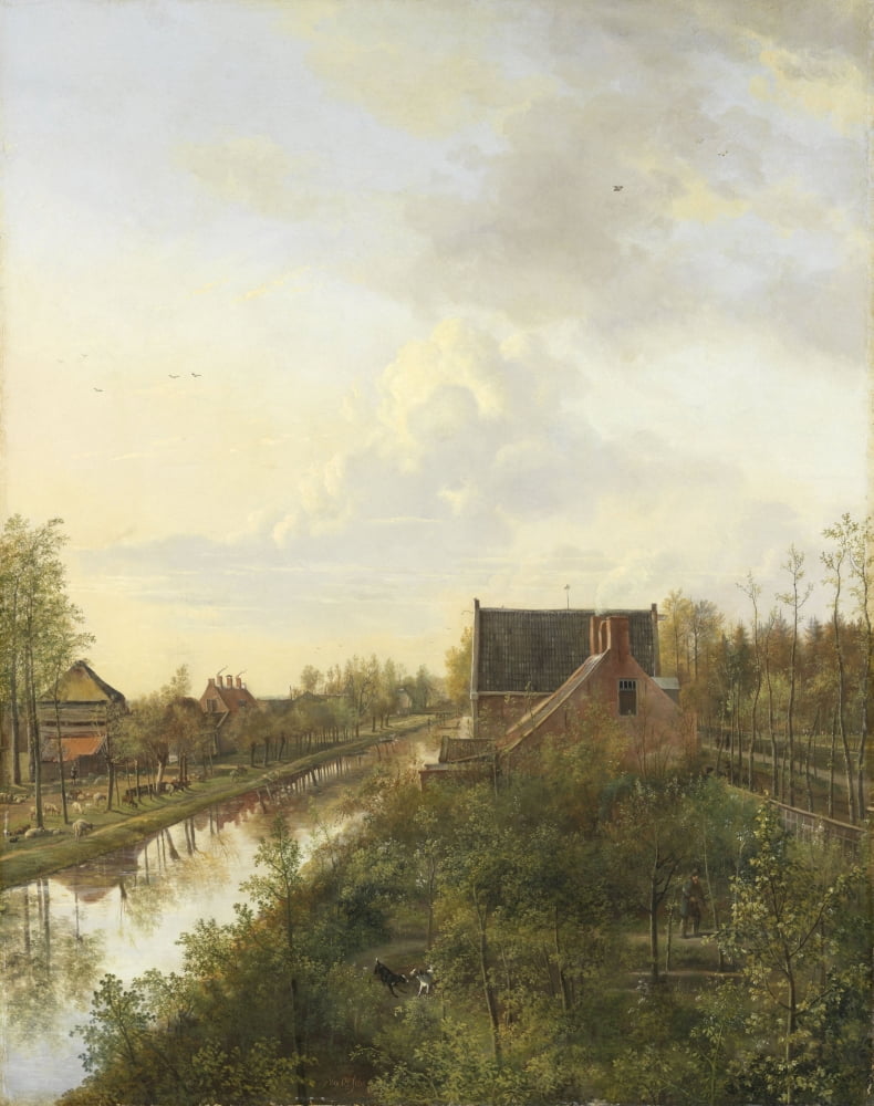 The Canal At ¬ês-Graveland Canvas Art - (18 x 24)