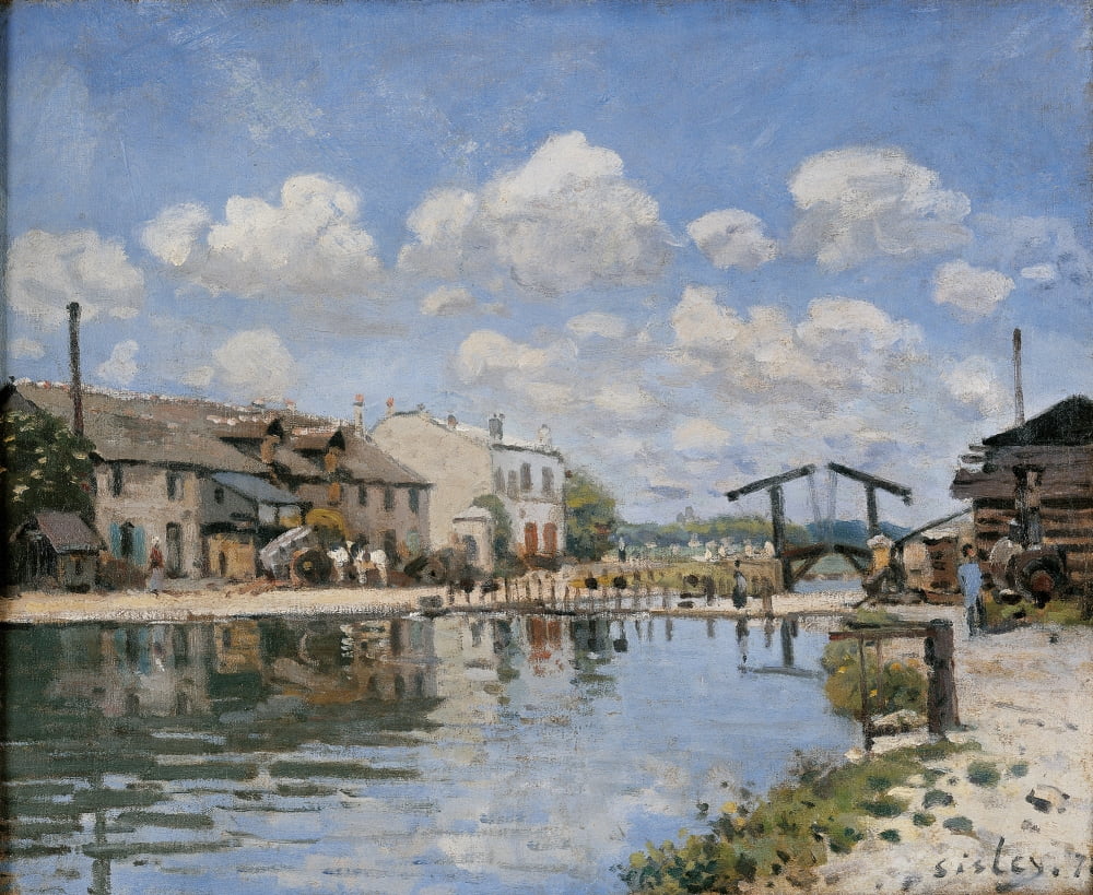 The Canal Saint Martin Canvas Art - (24 x 18)