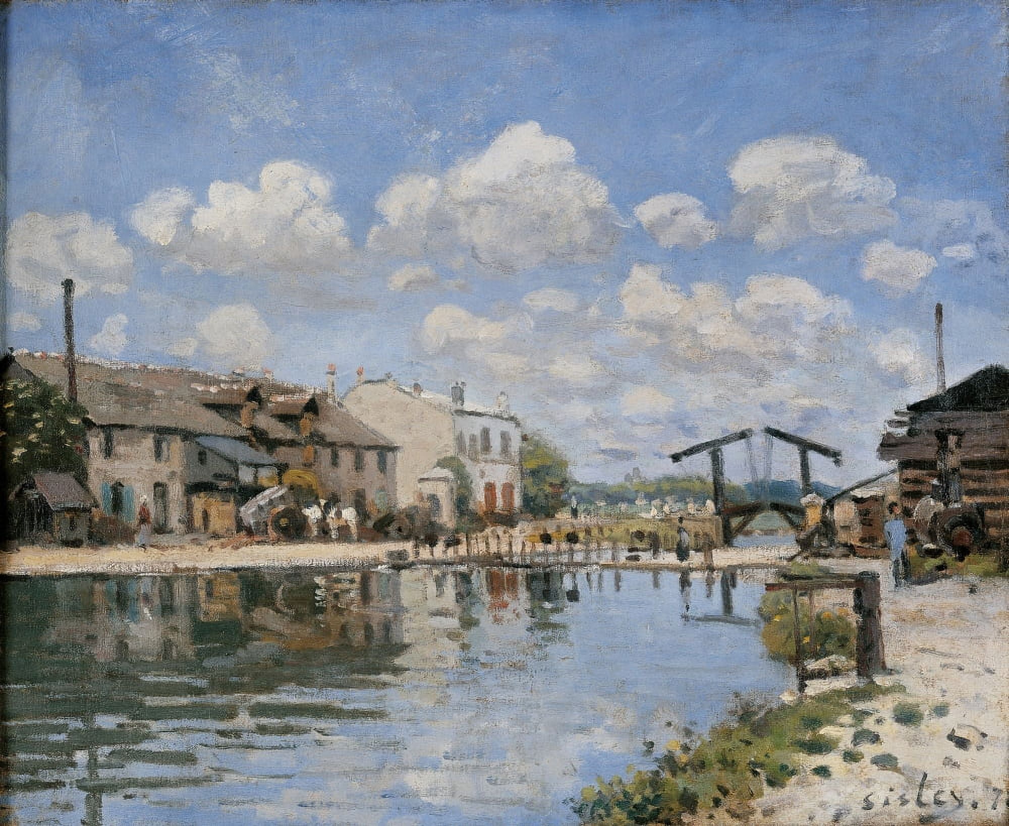The Canal Saint Martin Canvas Art - (36 x 24)