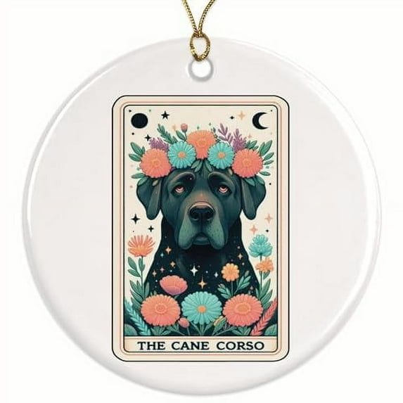 The Cane Corso Christmas Ornament - Cane Corso Dog Breed - Cane Corso Lover - 2.8" Round Ornament - Gold String Included - UV Printed Design - Glossy Ceramic - BMCO0890