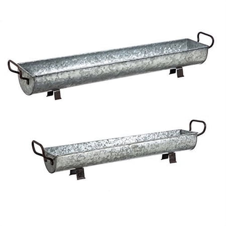 The Cape Company 8PMTL057 Galvanized Long Trough Set of 2