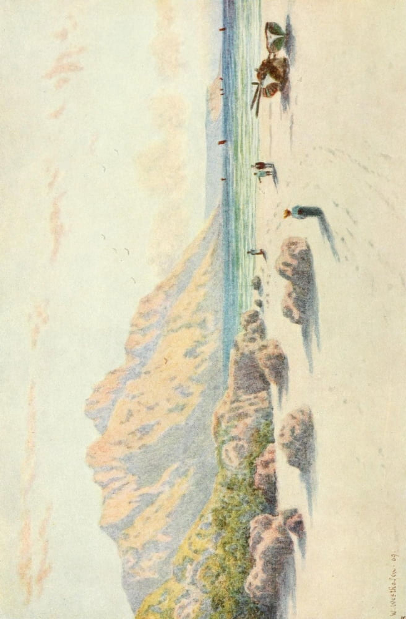 The Cape Peninsula 1910 Chapmans Peak & Slang Kop Point Canvas Art - Wilhelm Westhofen (18 x 24)