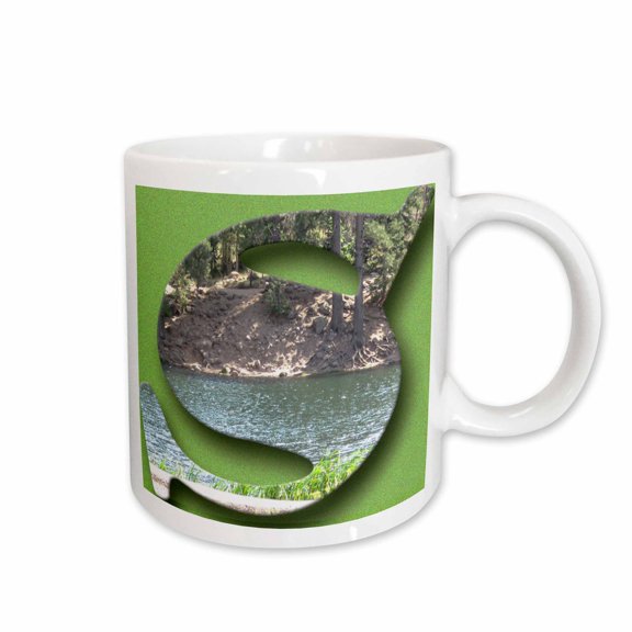 3drose, the Capital Letter S Cut Out of the Reservoir in Pine Valley, 11oz Mug
