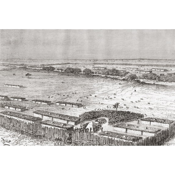 The Capital Of Uhehe Tanzania Central Africa As It Was In The Late 19Th