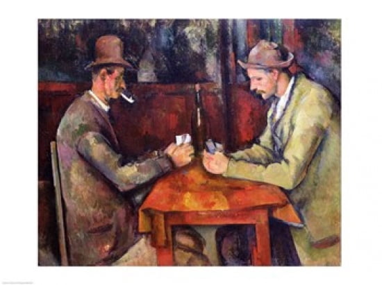 The Card Players 1893-96 Canvas Art - Paul Cezanne (24 x 18)