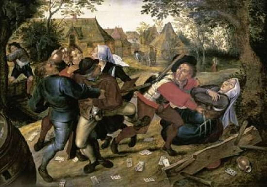 The Card-Players Canvas Art - Pieter the Elder Bruegel (20 x 28)
